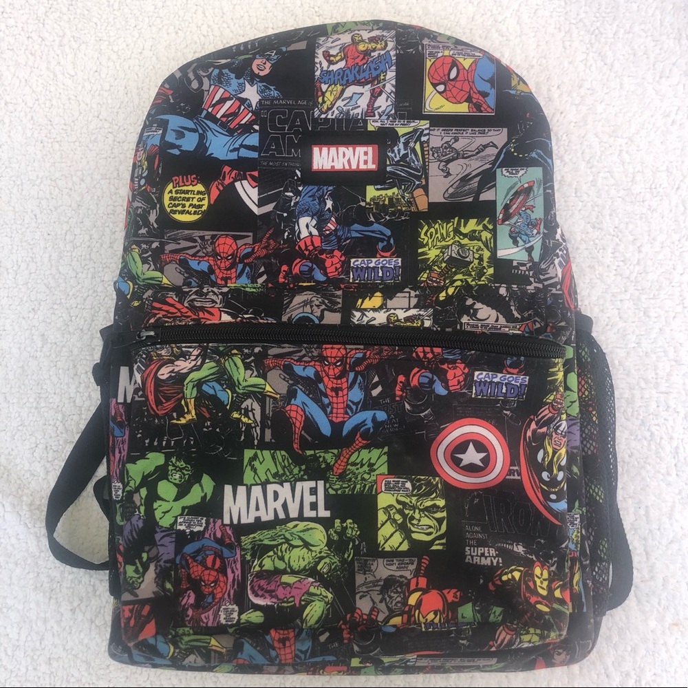 Marvel backpack superhero avengers captain America hulk SpiderMan iron man